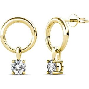 Yolora Oorhangers – Kalpa Camaka Kristallen – Goudkleurig – 18K Geelgoud Verguld – Luxe Giftbox