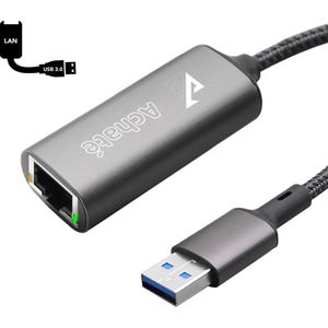 Achaté USB 3.0 naar Ethernet Adapter - 10/100/1000 Mbps - Internet en Netwerk - Grijs