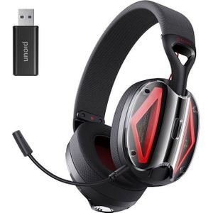 Picun G1 - 2.4GHz Draadloze Gaming Headset - Over ear koptelefoon - Met microfoon - PC/PS4/PS5/Nintendo Switch - Zwart rood