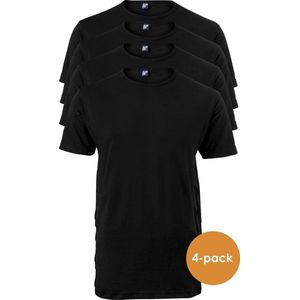 Alan Red Derby T-Shirts – Extra Lang – 4-Pack – Zwart – Maat XL – Ronde Hals