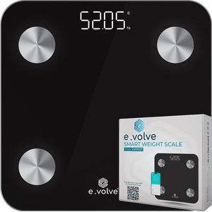 E.volve Weegschaal Personenweegschaal Digitaal Zwart