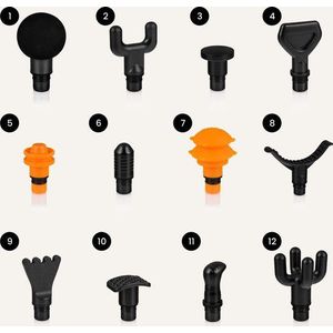 Zeegma - Opzetstukken Massagegun - 12 Stuks - Voor Diepe Weefselmassage