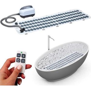 Bubbelbadmat voor in bad - Met kussen & afstandsbediening - 6 standen - 110 Jets - Jacuzzi mat - Massage - Bubbelmat