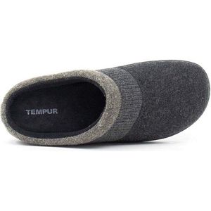 Home by TEMPUR® Tony Slip-On Pantoffels Heren - Donkergrijs - Maat 44-45 - Anti slip sloffen voor binnen en buiten