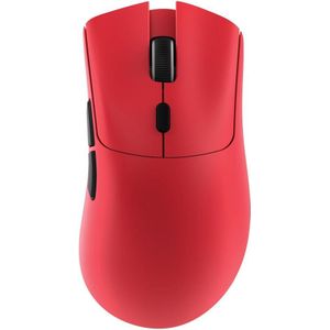 ATTACK SHARK R1 Superlight Gamingmuis 59g – Rood – 12,2 × 6,4 × 3,8 cm – Draadloos & Bedraad – Tot 18.000 DPI – 65 Uur Batterijduur