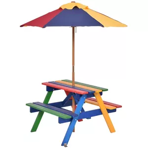 UPKOCH Picnic wooden folding table picnic basket table