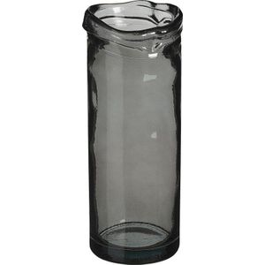 Mica Decorations Pepe Vaas - H28 x Ø12 cm - Gerecycled Glas - Grijs