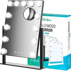 Mirlux - Make up Spiegel - Dimbaar Licht - Geheugenfunctie - USB-C Aansluiting