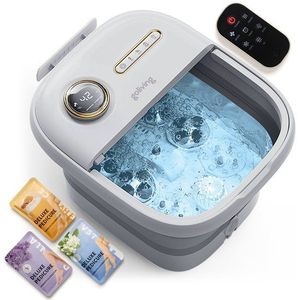 Goliving Automatische Voetenbad - Incl. 3x Badzout - Voetmassage Apparaat - Inklapbaar Voetbad Met Massage - Verwarming tot 48°C- Afstandsbediening -
