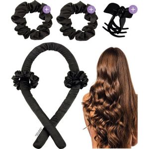 Soft & Silky Heatless curls - Satijn - Lint - Incl. 2 scrunchies en 1 haarklip - Haarrollers - Krulspelden - Krullen zonder hitte - Satijnen