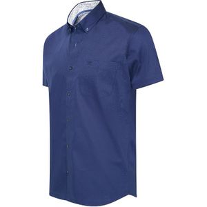 Cappuccino Overhemd Korte Mouw Stretch Toscana - Marineblauw - maat M