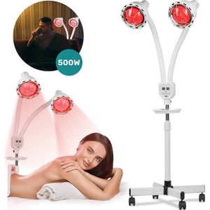 Soft & Silky Infraroodlamp 2 Koppen - Draaibaar - Infrarood - Therapie - Deken - Lamp - Verwarmingspaneel - Verwarming