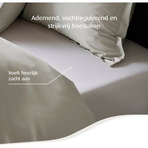 Home by TEMPUR® - Topper Hoeslaken - Wit - 180 x 200 x 9 cm - Egyptisch Katoen - Strijkvrij