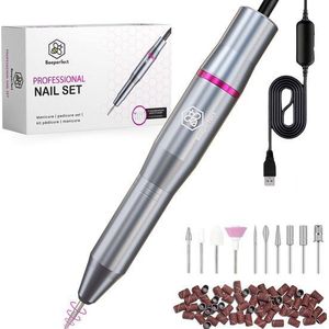 Beeperfect® Elektrische Nagelvijl - Nagelfrees - Manicure en Pedicure set - 11 Bitjes en 60 Schuurrolletjes