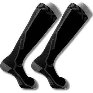 Sandside Compressiekousen Premium Actief - 2 Paar - Steunkousen Vrouwen en Mannen - Compressie sokken - Hardloopsokken - Vliegtuig Sokken - Maat