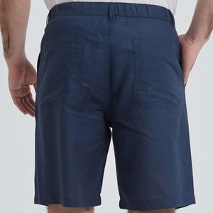 William de Faye - Linnen Chino Shorts - Navy Blauw - Linnenmix