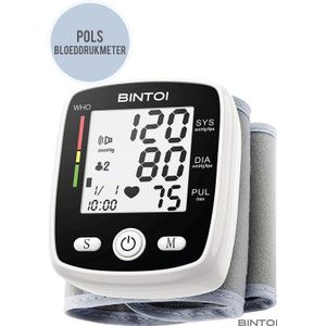 Bintoi® BXE100 - Bloeddrukmeter Pols - Hartslagmeter - USB Oplaadbaar - Incl. Opbergcase - 2 Gebruikers