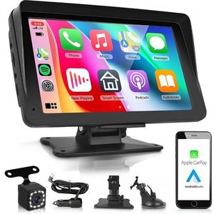 Carplay scherm - Eenvoudig installeren - Voor Apple & Android auto - Draadloos - Autoradio met Bluetooth - Carplay scherm - Met achteruitrijcamera -