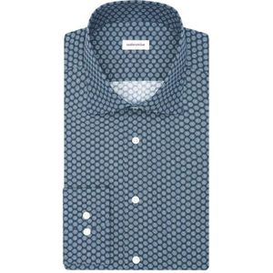 Seidensticker - Businessoverhemd - Groen - Regular 1/1 Kentkraag print