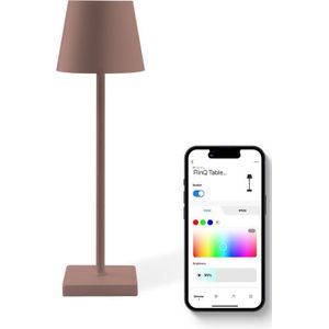 FlinQ Smart Tafellamp Nova - Oplaadbaar en met Touch Bediening - Voor Slaapkamer en Woonkamer - Draadloze Lamp ook als Schemerlamp - Dimbaar en