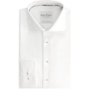 Boston Brothers – Non Iron Wide Spread Overhemd – Slim Fit – Oxford Weving – Heren – Wit – Maat 40