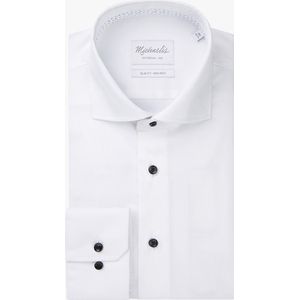 Michaelis Slim Fit Overhemd – Wit – Cutaway Kraag – Strijkvrij – 100% Katoen