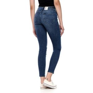 LEE - SCARLETT - Broek - Blauw - 85% Katoen, 13% Polyester, 2% Elastaan