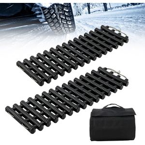 Coast Set van 2 Tractiematten voor Auto - Oprolbaar - 80 x 21 x 2,8 cm - Zwart