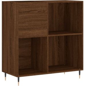 vidaXL Platenkast 84,5x38x89 cm bewerkt hout bruin eikenkleur