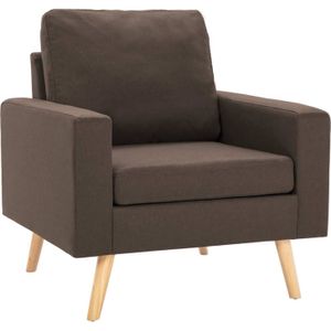 The Living Store Fauteuil - 77 x 71 x 80 cm - Bruin