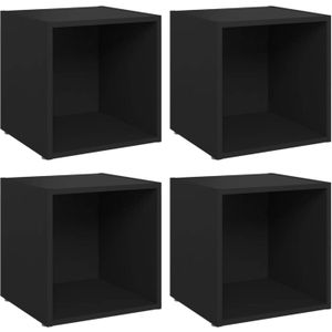 The Living Store TV-meubel set - zwart - 37 x 35 x 37 cm - spaanplaat
