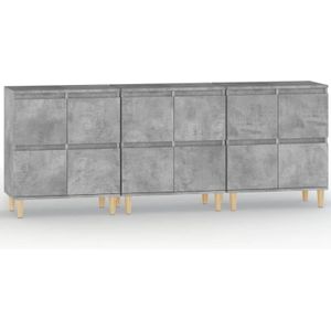 VidaXL-Dressoirs-3-st-60x35x70-cm-bewerkt-hout-betongrijs
