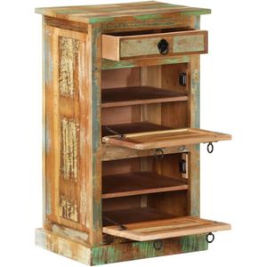 The Living Store Schoenenkast Antieke Stijl - Hout - 50 x 38 x 85 cm - 4 schappen - Meerkleurig