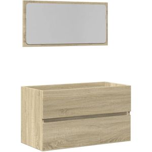 vidaXL Badkamerkast met spiegel 80x38,5x45 cm sonoma eikenkleurig