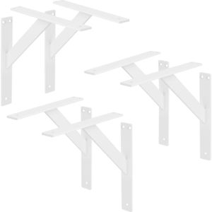 ML-Design 6 stuks plankdrager 240x240 mm, wit, aluminium, zwevende plankdrager, plankdrager, wanddrager voor