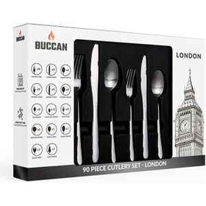 Buccan - Bestekset - London - 90 delig - Zilver