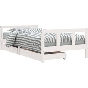 vidaXL-Kinderbedframe-met-lades-90x190-cm-massief-grenenhout-wit