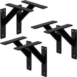 ML-Design 6 stuks plankdrager 180x180 mm, zwart, aluminium, zwevende plankdrager, plankdrager, wanddrager voor