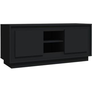 The Living Store Tv-meubel - zwart - 102 x 35 x 45 cm - trendy en praktisch