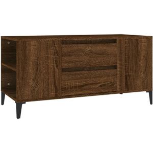 VidaXL TV-meubel 102x44,5x50 cm - Bewerkt Hout - Bruineikenkleurig