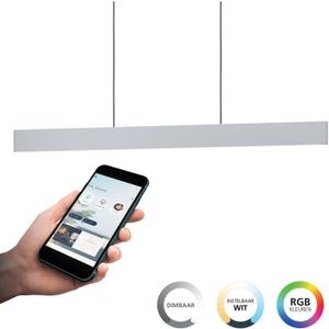 EGLO connect.z Andreas-Z Hanglamp - 117 cm - Grijs/Wit - Instelbaar RGB & wit licht - Dimbaar - Zigbee