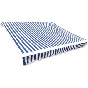 VidaXL Luifeldoek 6x3m Canvas Blauw/Wit 