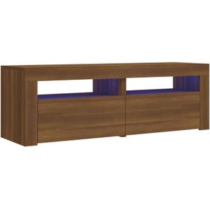 The Living Store TV-meubel Oak - RGB LED-verlichting - 120x35x40 cm - Trendy en praktisch - Kleurrijk - Moderne stijl -