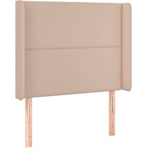 vidaXL Hoofdbord met Randen 103x16x118/128cm Kunstleer Cappuccino