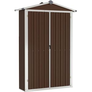 VidaXL Tuinschuur 116x45x175 cm Gegalvaniseerd Staal Bruin