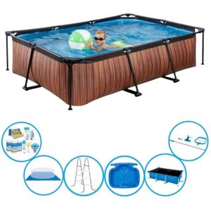 EXIT Zwembad Timber Style - Frame Pool 300x200x65 cm - Super Set
