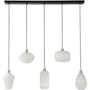 Giga Meubel - Hanglamp Mix Wit Glas - 5-Lichts - 125x26x150cm