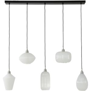 Giga Meubel - Hanglamp Mix Wit Glas - 5-Lichts - 125x26x150cm
