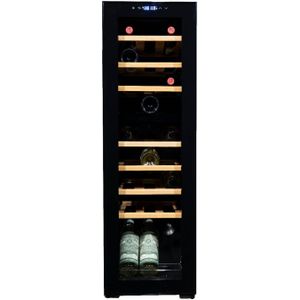 Vinata Premium Wijnkoelkast Vrijstaand Bianco - Zwart - 27 flessen - 111 x 34.5 x 48 cm - Glazen deur