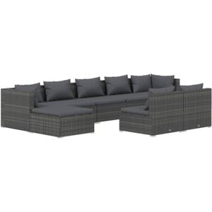 The Living Store Loungeset - name - Tuinmeubelen - 70x70x60.5 cm - Grijs - Antraciet